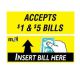 Mars Validator Snack Face Style Decal $1-$5 and Insert Bill (NEW)