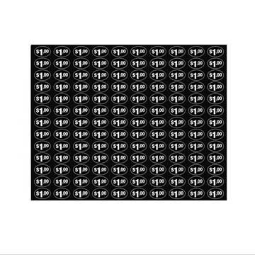 Price stickers generic soda, snack $1.00 (black) (NEW)