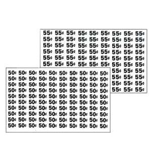 Automatic Products price labels sheet 50-55 cents (NEW)