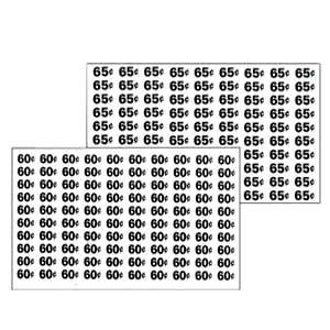 Automatic Products price labels sheet 60-65 cents (NEW)