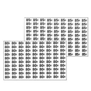 Automatic Products price labels sheet 80-85 cents (NEW)