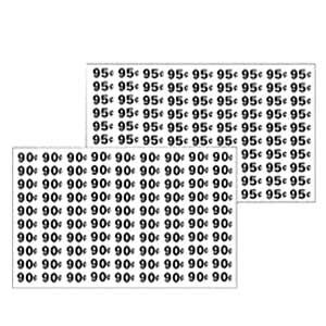 Automatic Products price labels sheet 90-95 cents (NEW)