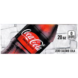 Coca Cola Zero small size 20oz bottle flavor strip