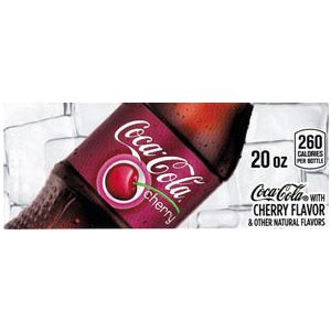 Cherry Coke small size 20oz bottle flavor strip