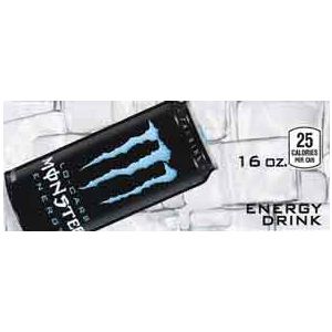 Monster Energy lo carb can on ice small size flavor strip