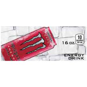 Monster Energy Rehab Ultra Red can on ice small size flavor strip