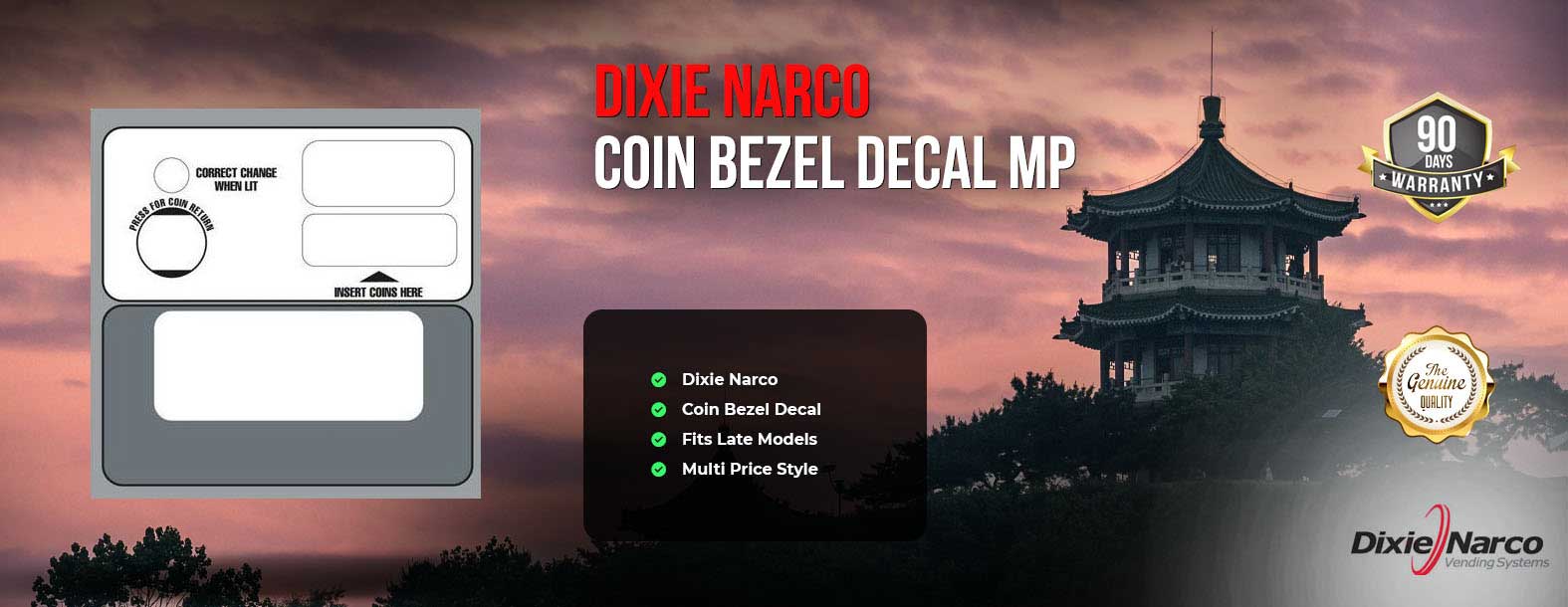 Coin bezel decal