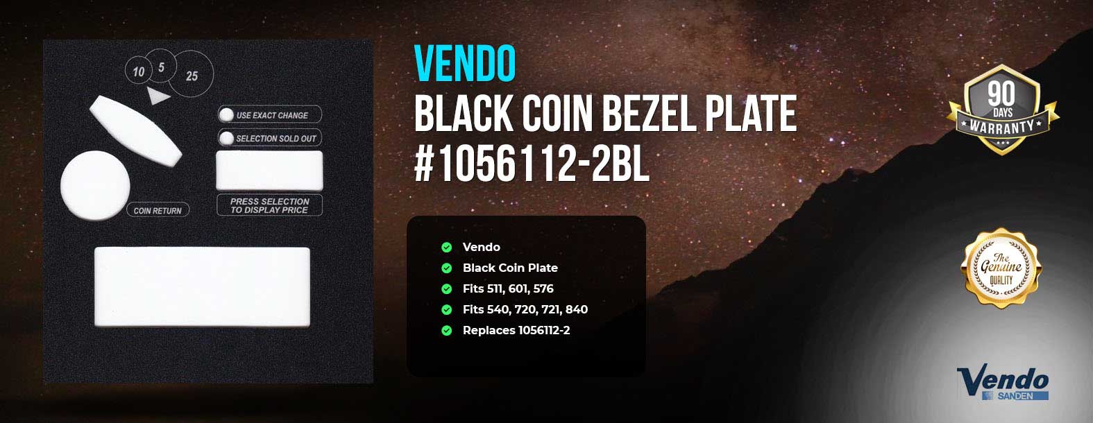 Vendo coin bezel plate